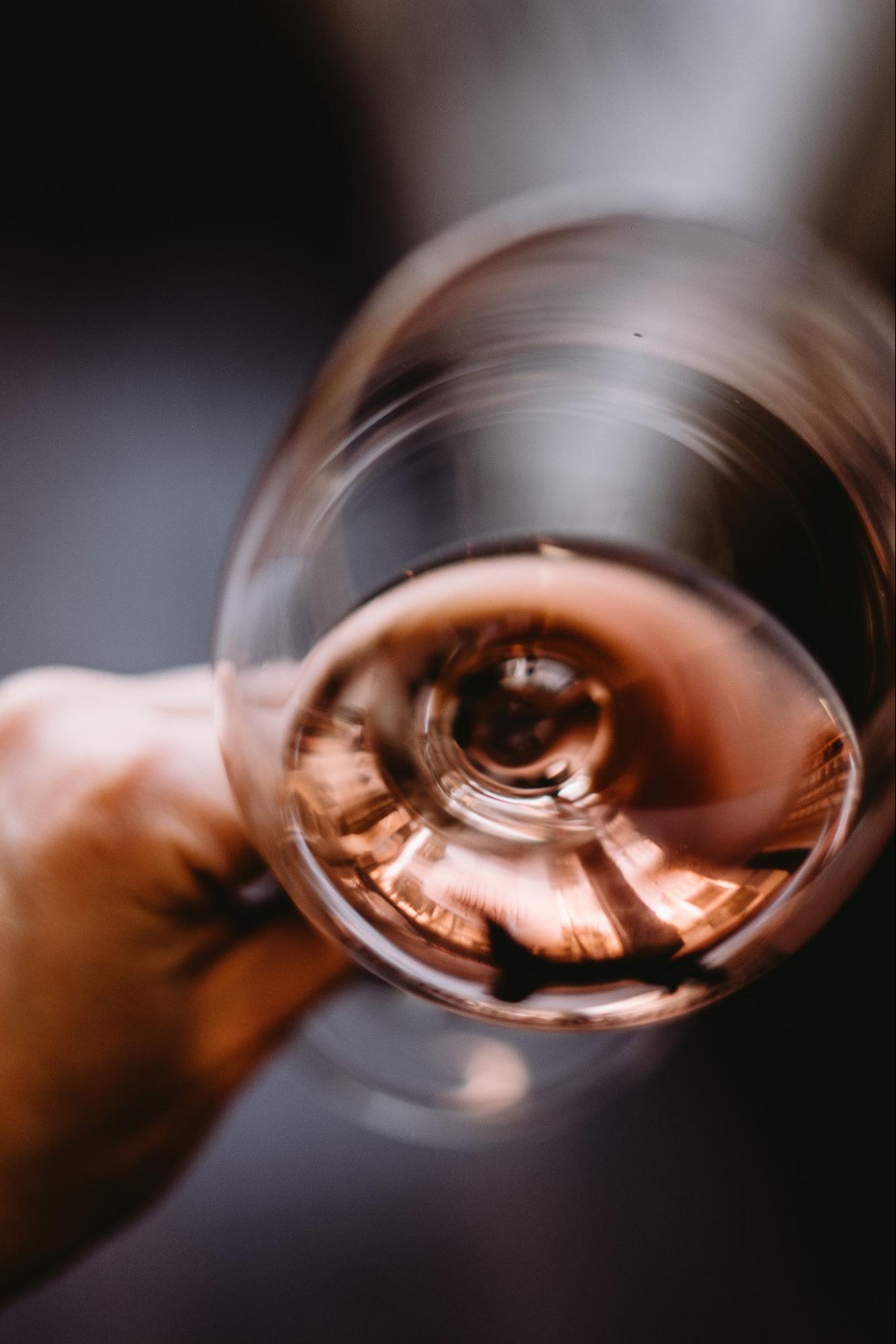 Looking into a glass of Rosé